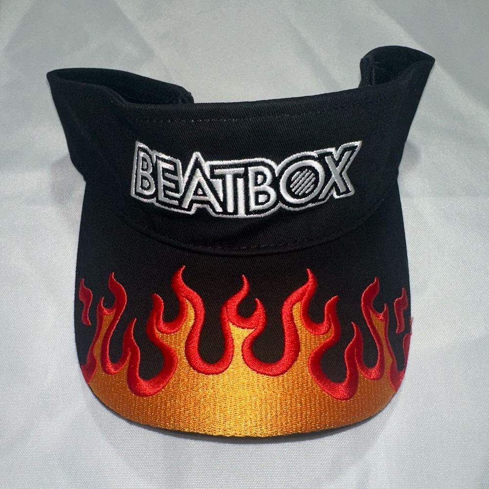 Beatbox Black Visor with Flame Design